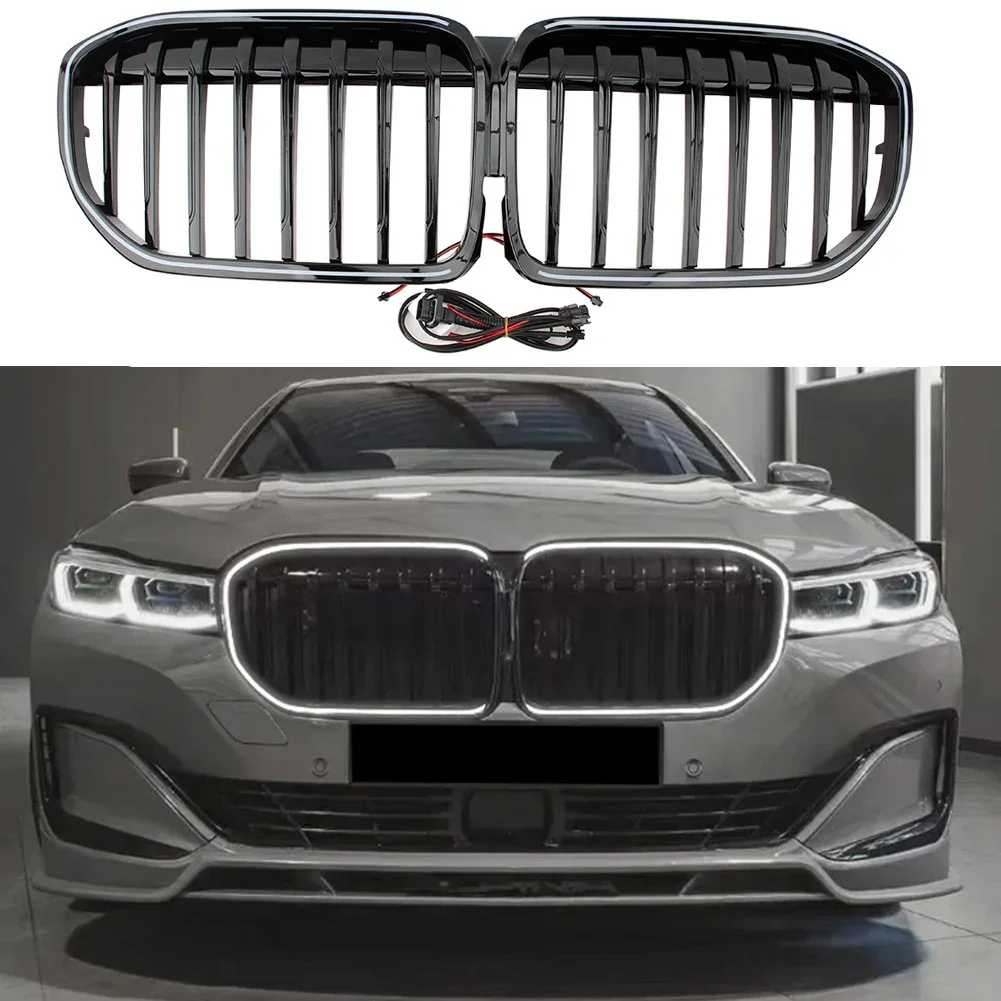 LED Front Radiator Kidney Bumper OEM Hood Grilles Replacement For BMW 7 Series G11 G12 2019-2022