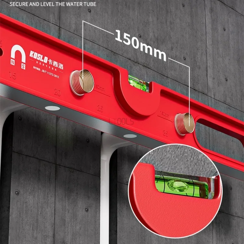 High Precision Magnetic Spirit Level Multi-function Ruler for Home Picture Hanging Balance Tool Anti-fall Solid Cast Aluminum