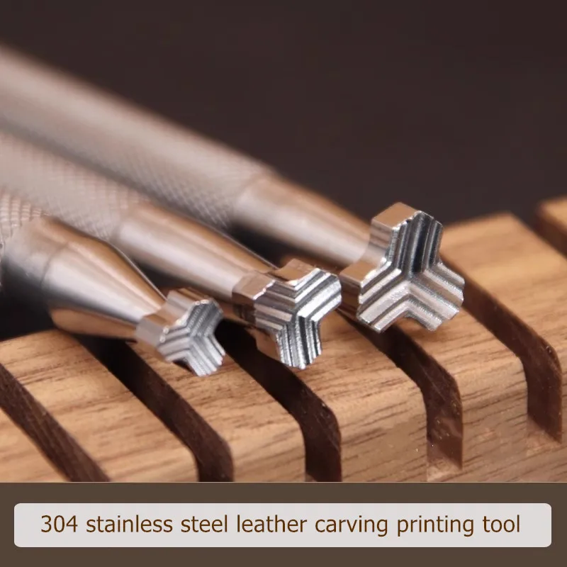 

KJ Armor Pattern Leather Stamping Set 3Pcs - 6X6/8X8/10X10mm 304 Steel Embossing Tools For Veg-Tanned Leather DIY Craft | Pro