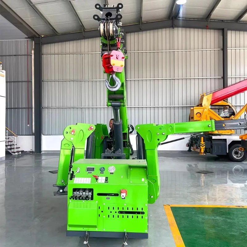 Remote Control Telescopic Boom Spider Crane 3 Ton 3t Mini Crawler Spider Crane Installation Construction Maintenance Projects