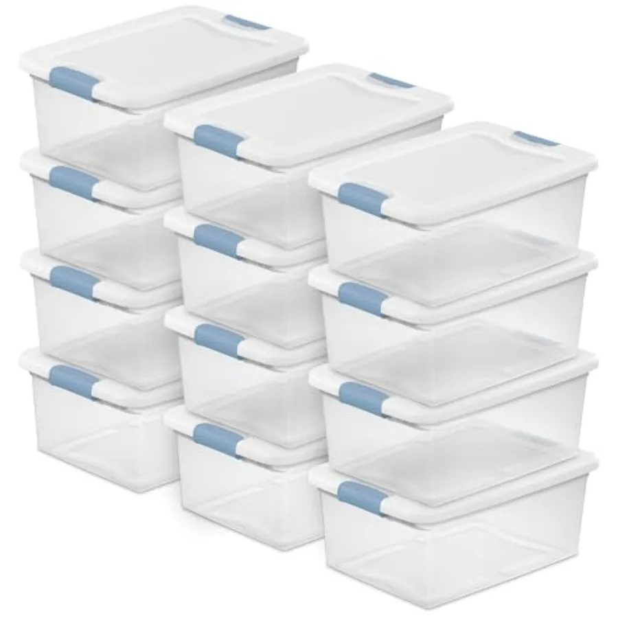 

Latching Box Under Bed Storage Bins with Lids Clear Plastic - Heavy-Duty Organizing Containers for Closet Bathroom and Office