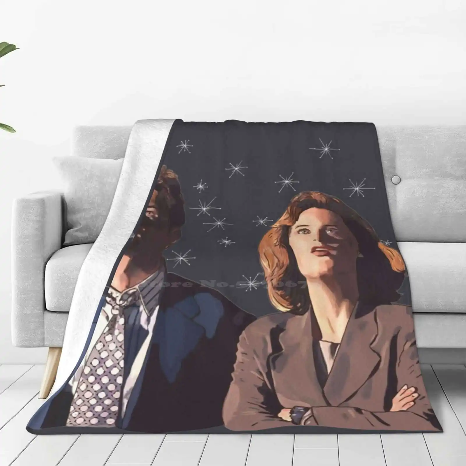 The X Files Deep Throat Fox Mulder And Dana Scully Latest Super Soft Warm Light Thin Blanket Xfiles Txt Fox Mulder Dana Scully