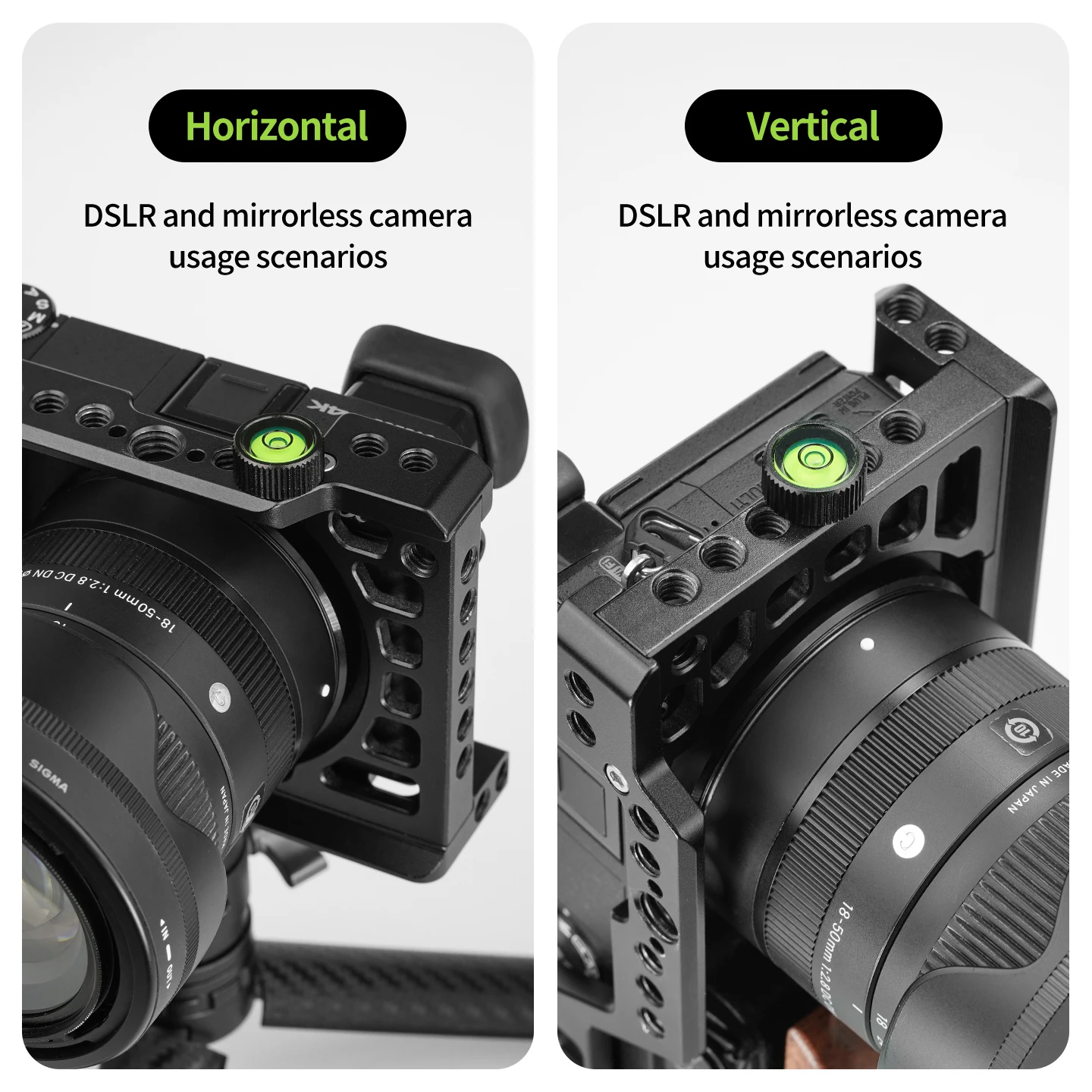 Bgning Wasserwaage mit 1/4-Zoll-Schraube aus Aluminiumlegierung, hochpräzise, für Sony, Canon, Panasonic DSLR-Kamera, Kamerakäfig, Stativ, Gimbal, Telefonclip – Detail 8