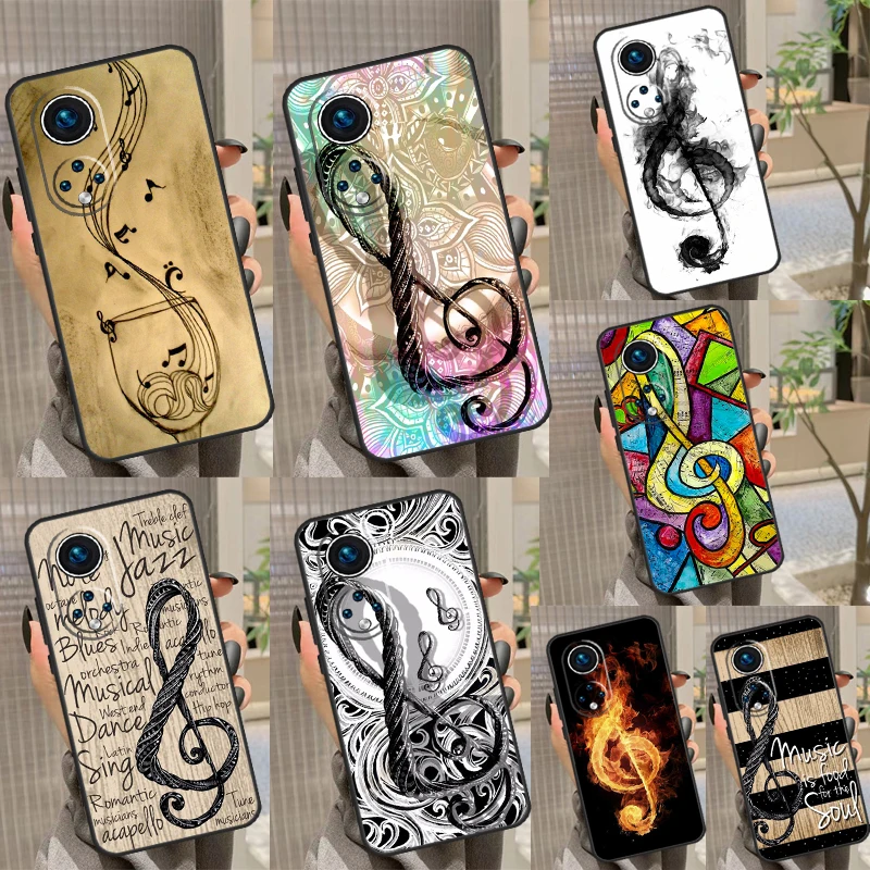 Music Note Musical Treble Clef Case For Honor Magic 5 Pro 10 50 70 90 Lite X7 X8 X9 X6a X7a X8a X9a Magic 4 Lite Coque