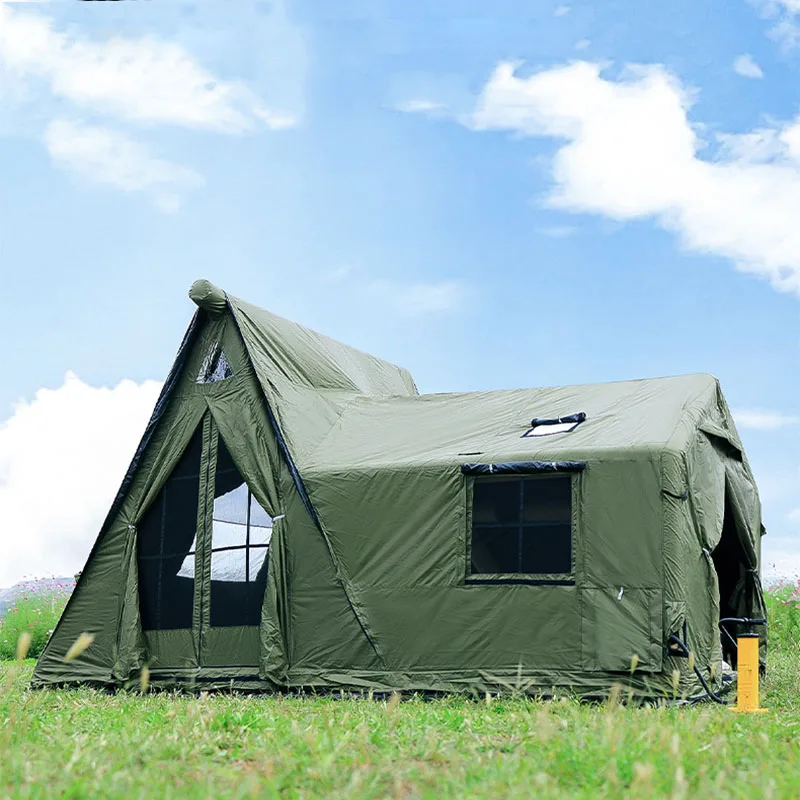 Outdoor Waterproof Oxford Portable Automatic Pop-Up Air Tent 15 Square Meters Family Camping Inflatable Tent