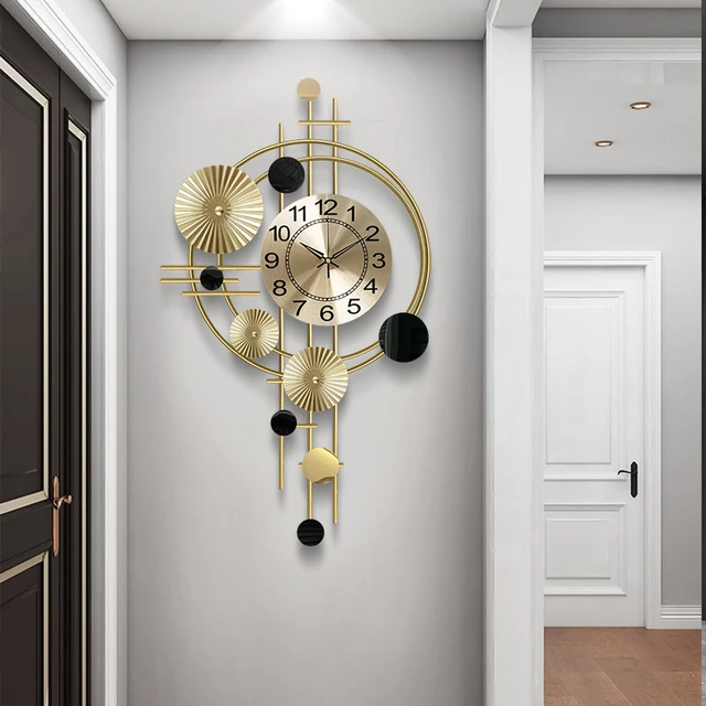 Reloj de pared para sala de estar decoracion creativa del hogar arte silencioso colgante de pared AliExpress