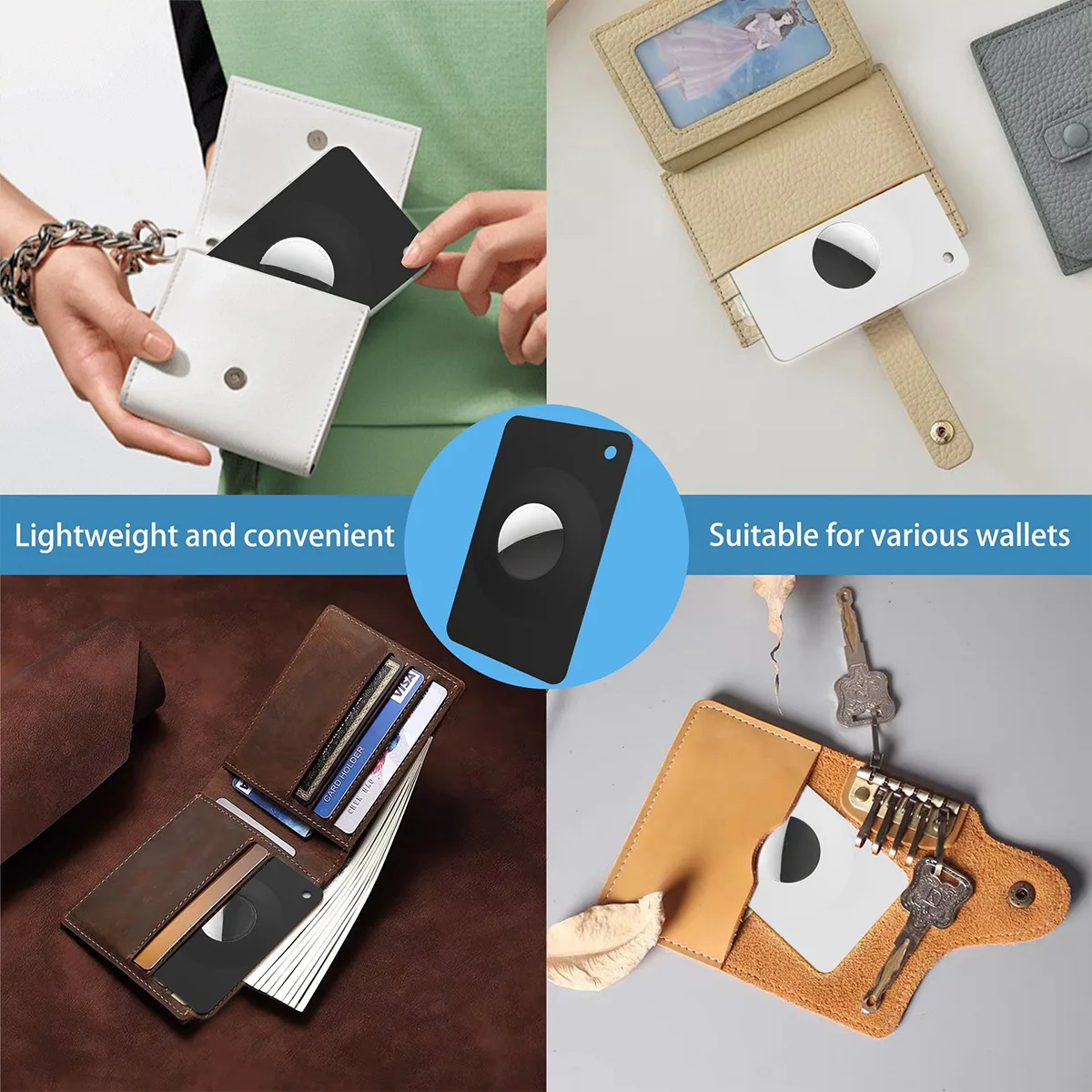 1/2Pcs สําหรับ Apple Airtag กระเป๋าสตางค์บางขนาดสําหรับ Air ผู้ถือแท็กกระเป๋าสตางค์ GPS Tracker Airtag กรณี Locator ผู้ถือ