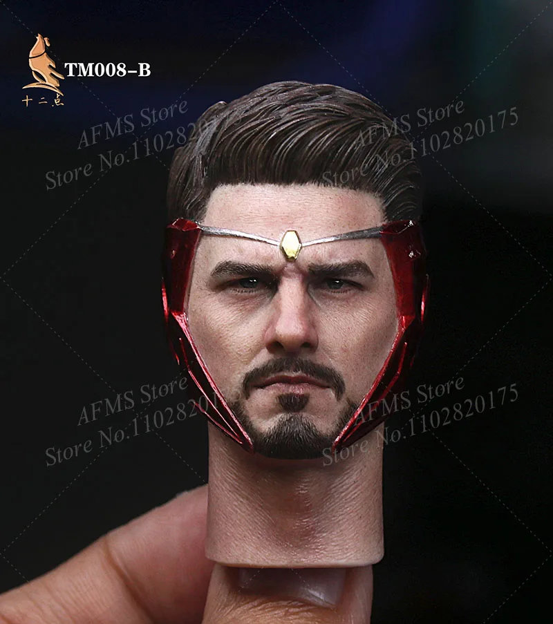 TM008 1/6 Men Soldier Tom Cruise Head Sculpt Iron Man Of The Parallel Universe Head Carving Model For 12Inch Action Figure Body