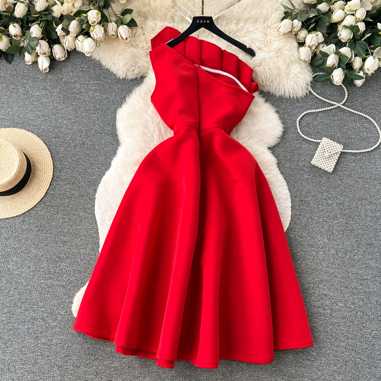 F272 Sweet Memory Sexy Strapless Cocktail Dresses 2024 Red Green White Women Girl Lady Female Party Dress Birthday A-Line Robe