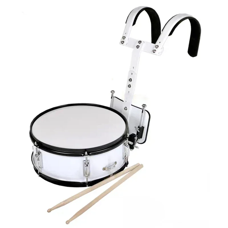 

Advanced Students Snare Drum Set Wooden Drum Cavity Full Size Small Portable Style Marching Drum with Back Frame