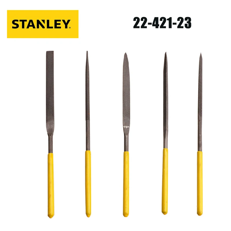 Stanley 22-421-23 Woodworking Polishing Tool Metal Triangle Half Circle Mini Shaping File Wood Rubbing 5pcs.