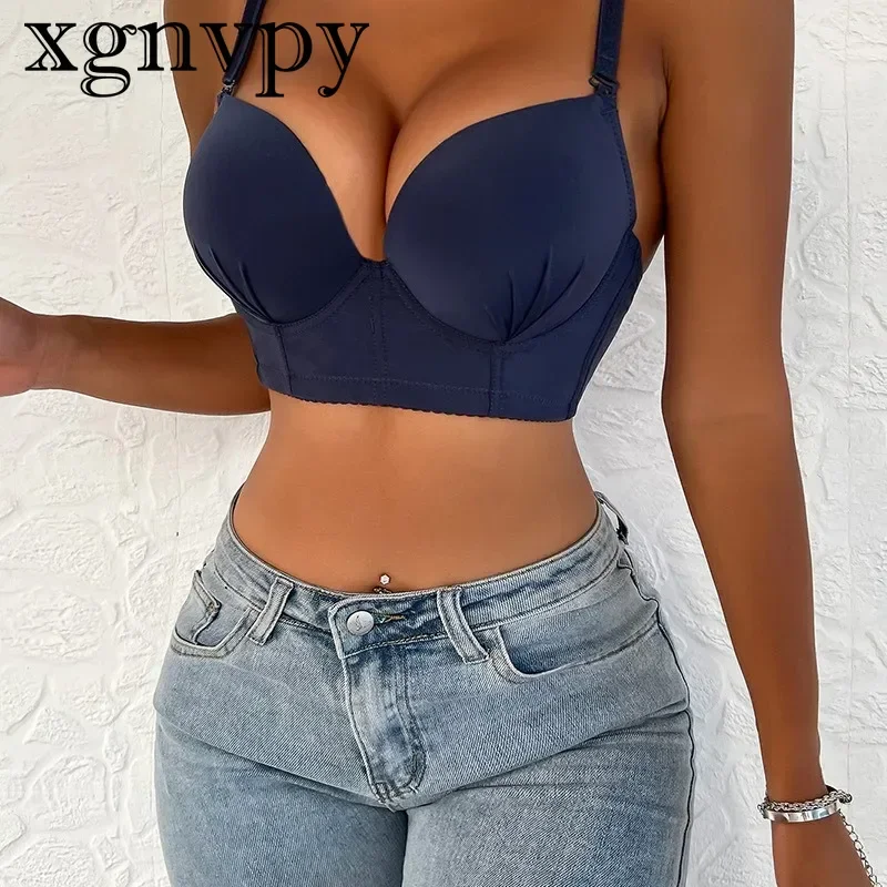 xgnvpy Lingerie for Women Sexy Sexy Sexy Gathering Lingerie for Girls Bra Protection Under The Back Three Rows of Buckle