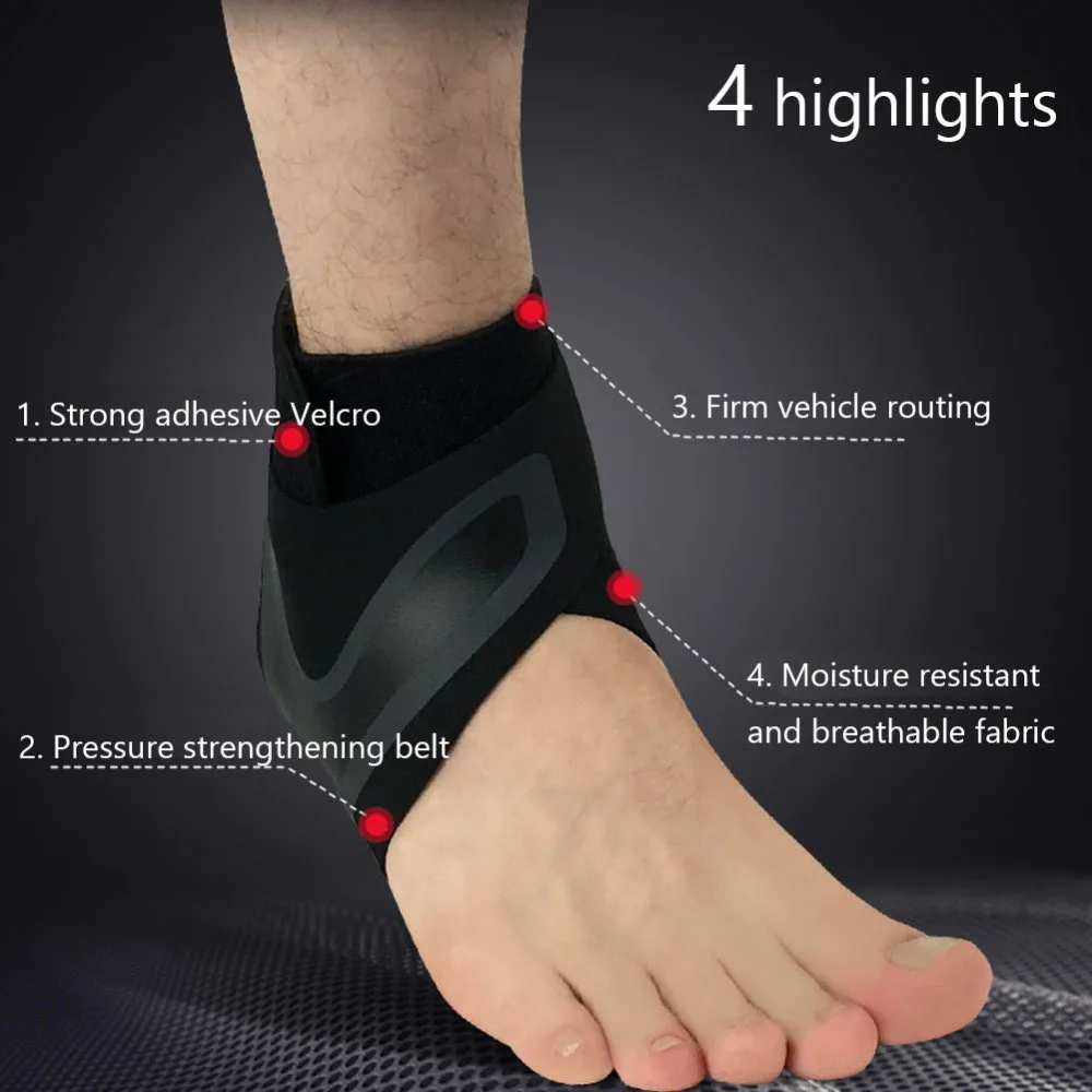 Sports Ankle Brace Compression Sleeves Adjustable Ankle Support Elastic Foot Bandage Protective Wrap for Tendon Pain Relief