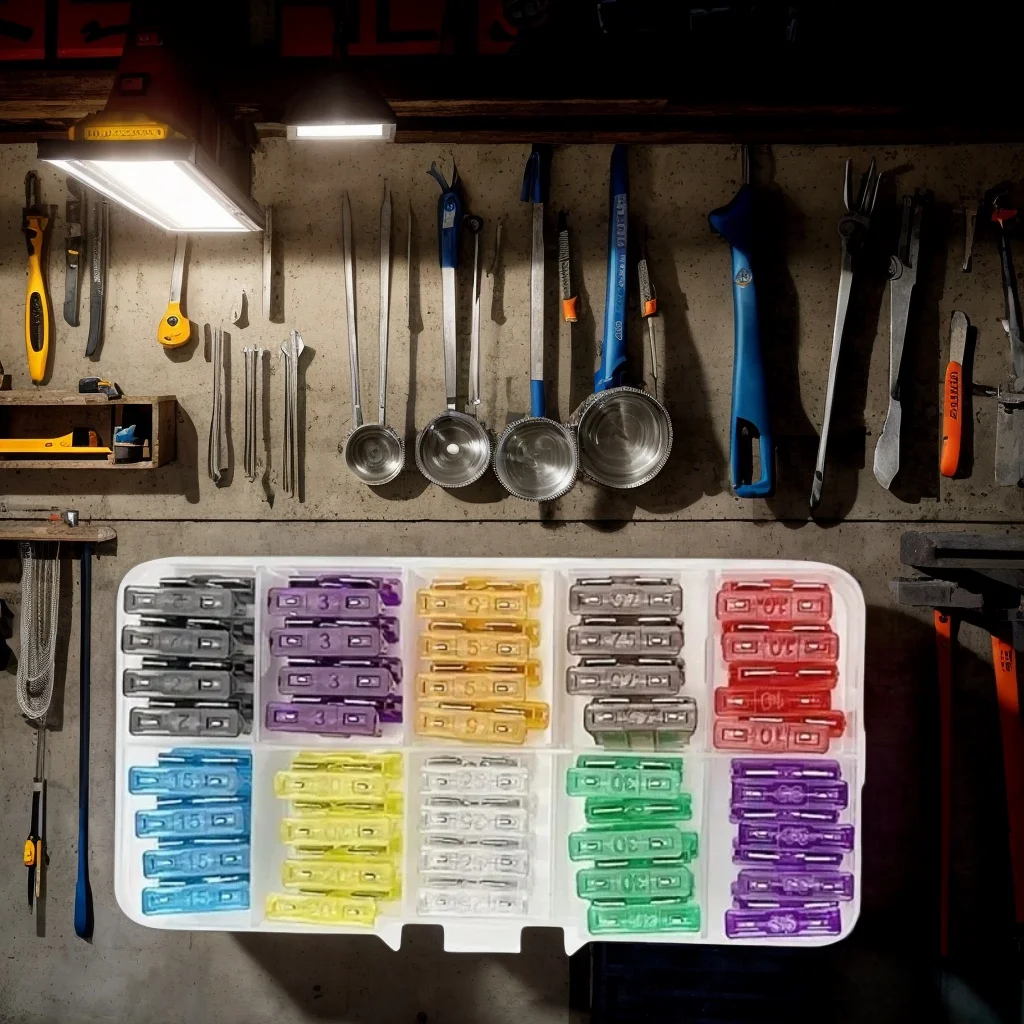 

"Universal Fit" 140-Piece Automotive Fuse Kit with Clip - 2A-40A Assorted Aluminum Fuses for Cars & Trucks