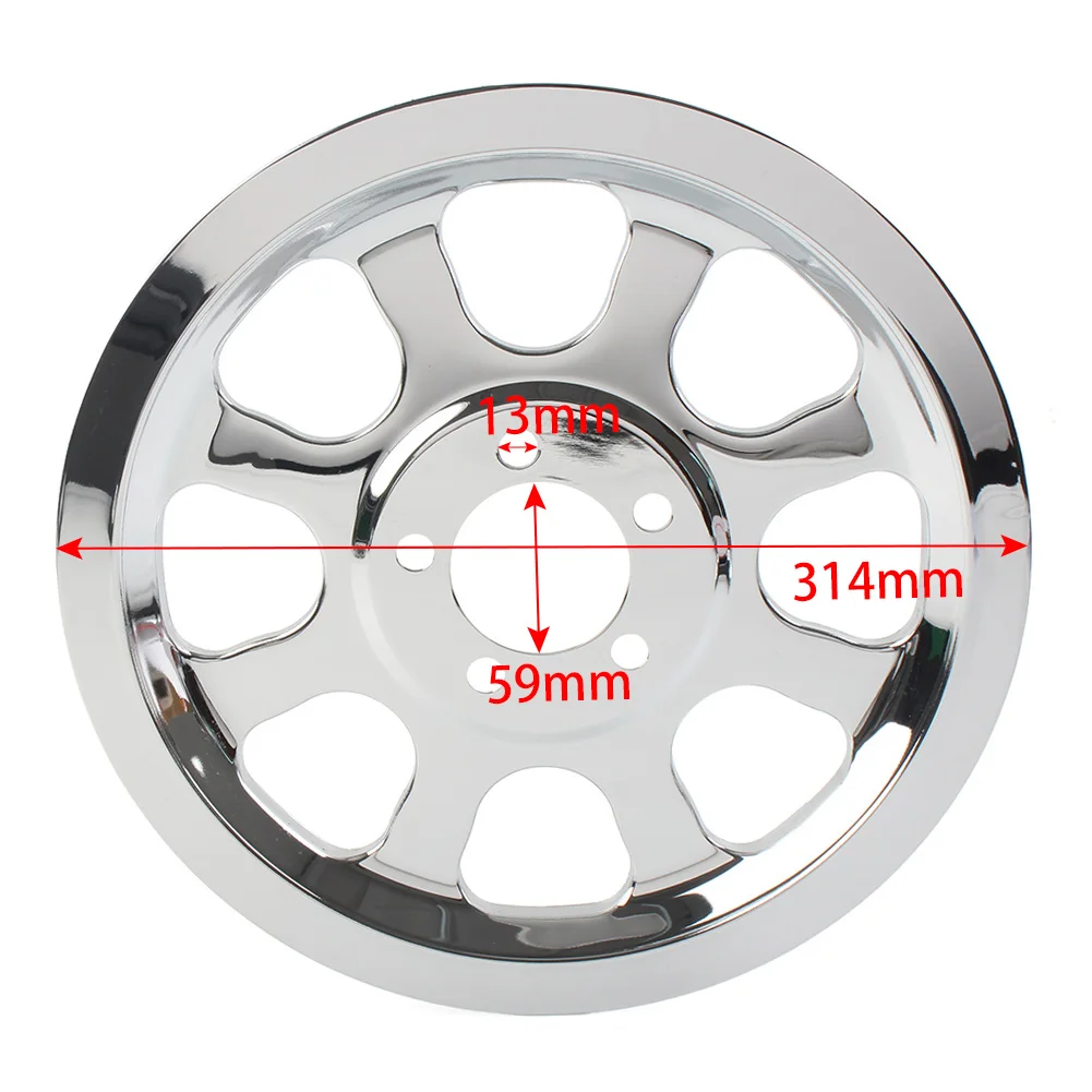 Chrome Steel Motorcycle Outer Pulley Cover 70 Tooth For Harley Davidson FXST FLST 2000 2001 2002 2003 2004 2005 2006