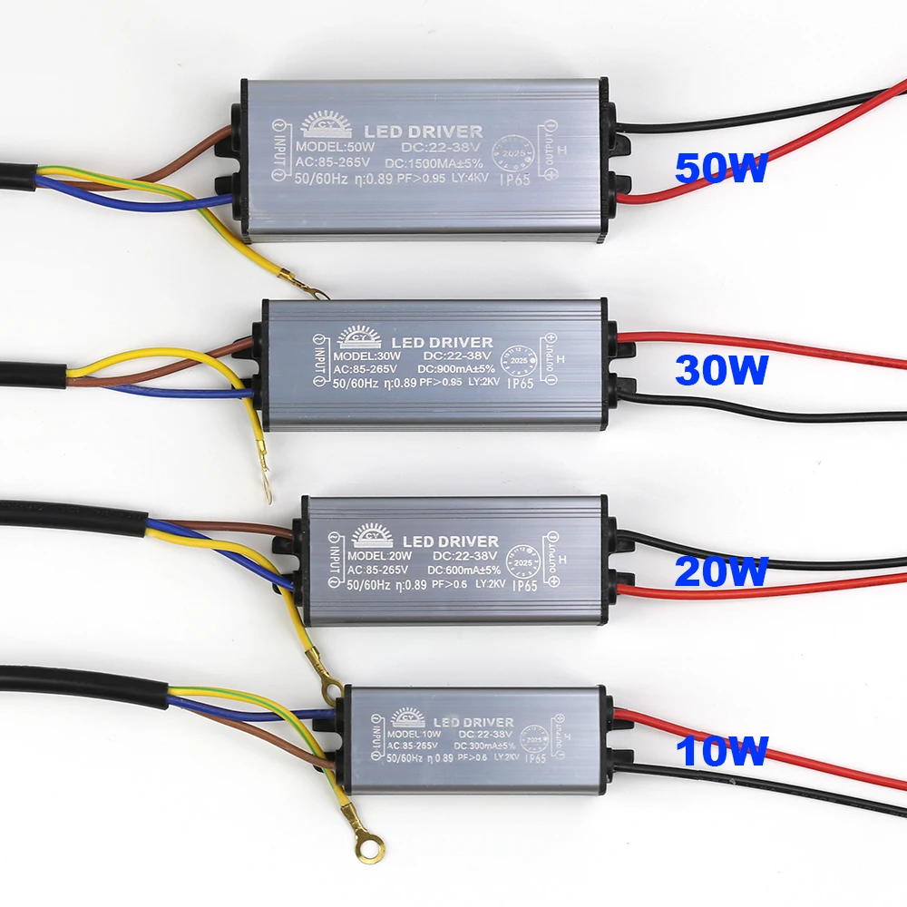 LED سائق ل LED 50 واط 30 واط 20 واط 10 واط 1500mA 900mA 600mA 300mA وحدة امدادات الطاقة محول محول IP65 التيار المتناوب 85-265 فولت إلى تيار مستمر 22-38 فولت #2