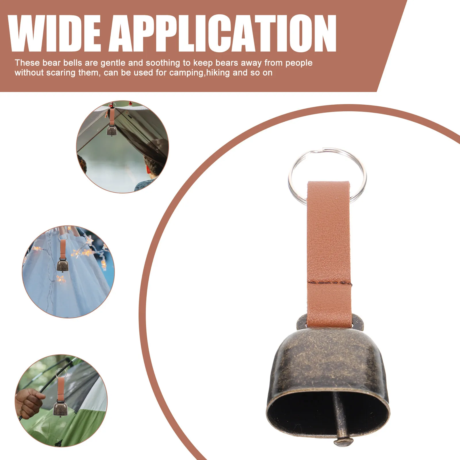 2Pcs Bear Bell Loud Hanging Bell for Camping Hiking Climbing Anti-Lost Dog Bells Outdoor Use Bells for Climbing