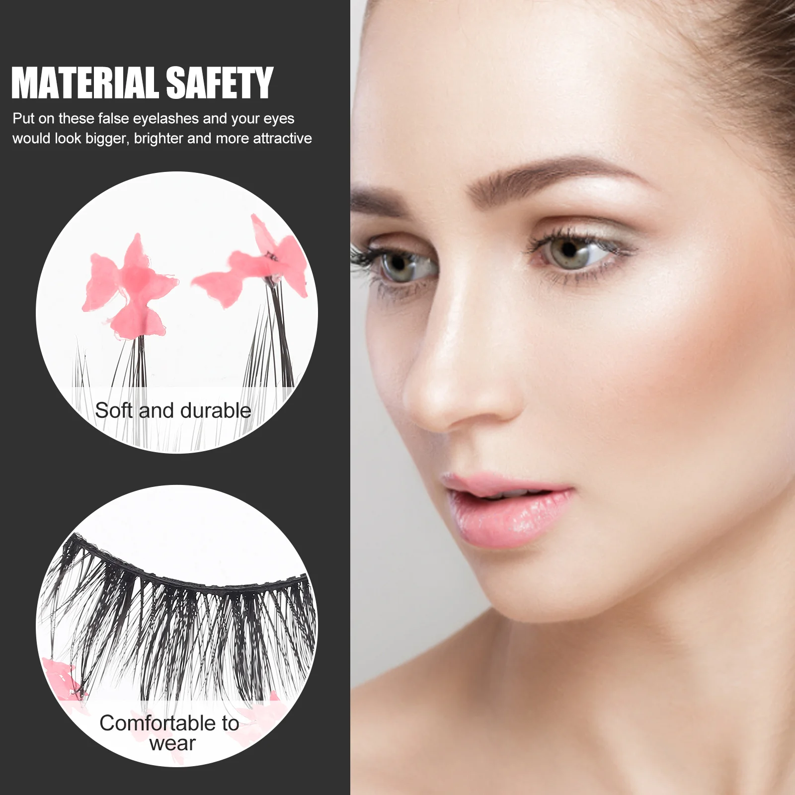 1Pair Long False Eyelashes Natural Fake Lash Extensions for Women Party Date Makeup False Lashes Fake Lashes