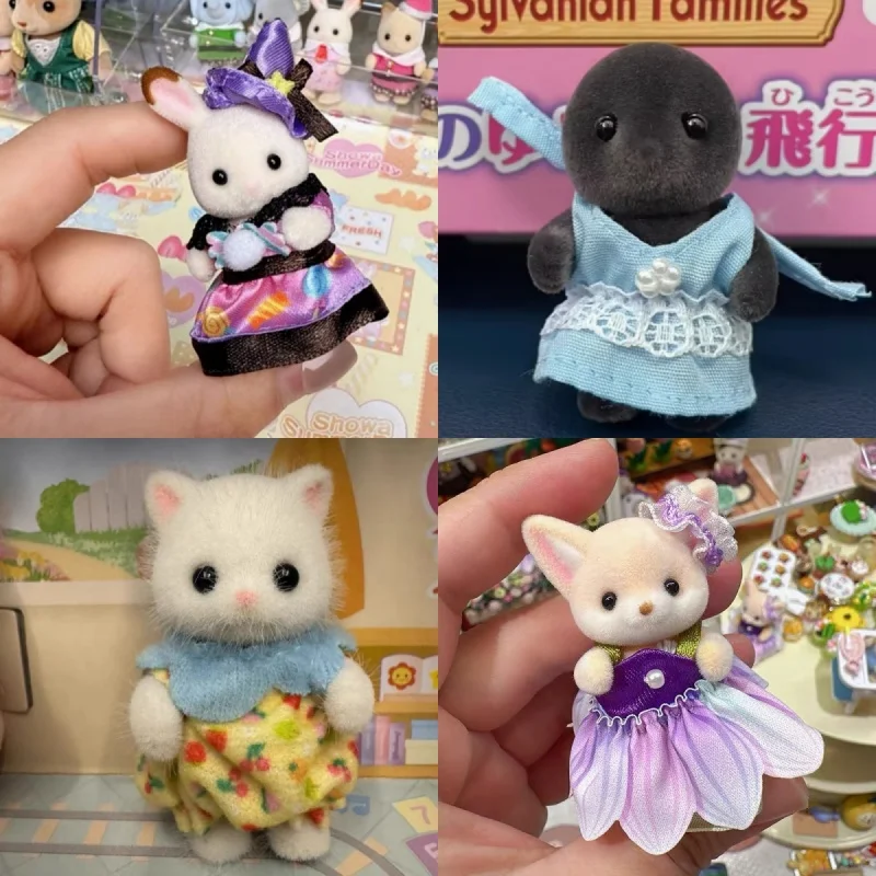 

Куклы Sylvanian Families: Оранжевый малыш-хомяк, клубничный кролик, кукла-девочка, флокированная кукла, игрушки-подарки для девочек