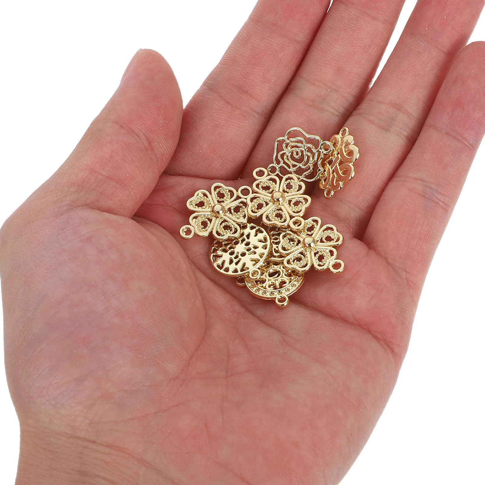 

50 шт. сплав в стиле барокко, филигранные полые плоские соединители, подвески с двойным отверстием, металлические звенья, подвески для DIY ювелирных изделий