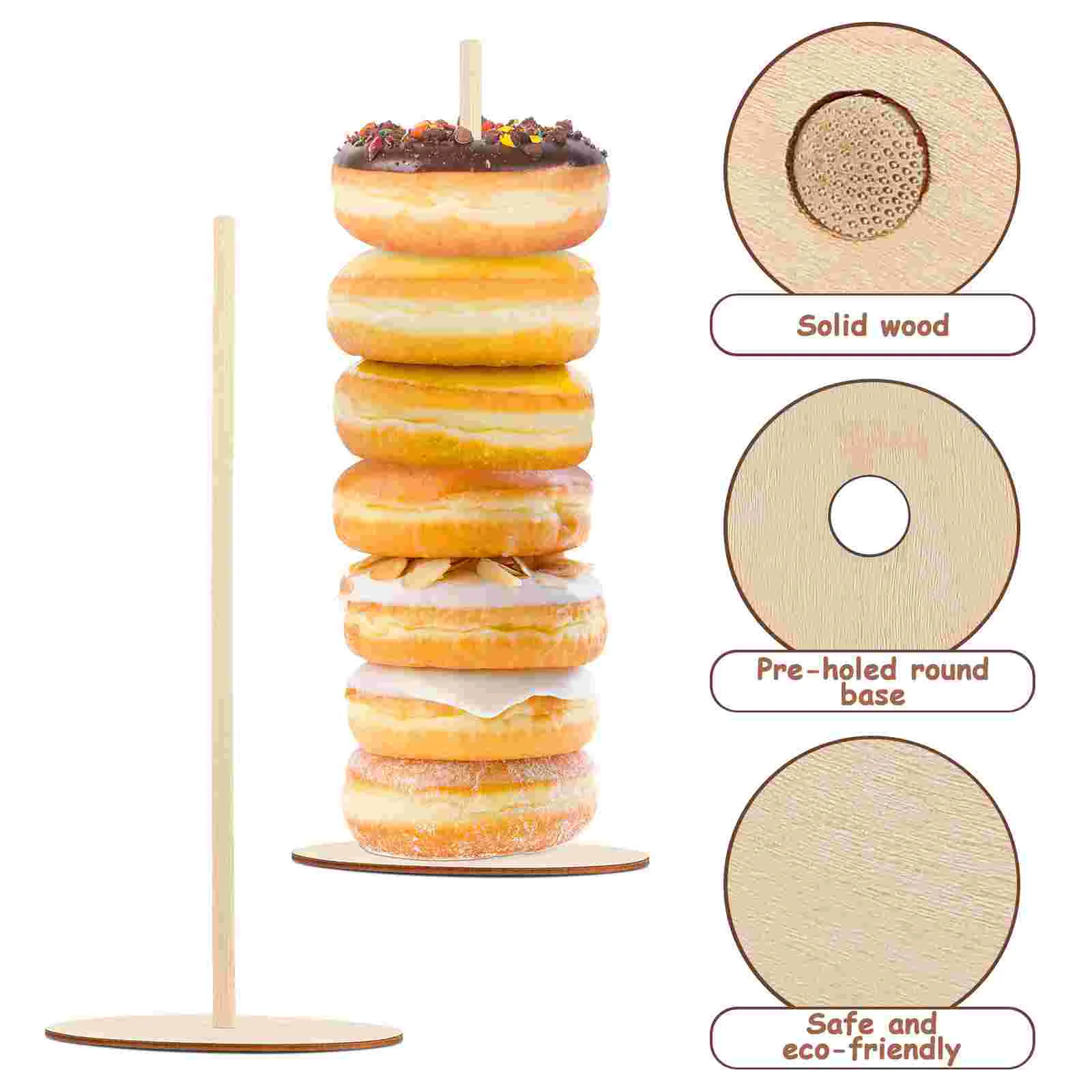 

6 pcs Donut Stand Holder Rustic Dessert Display Rack Perfect for Wedding Birthday Kitchen Party Donut Holder Barware