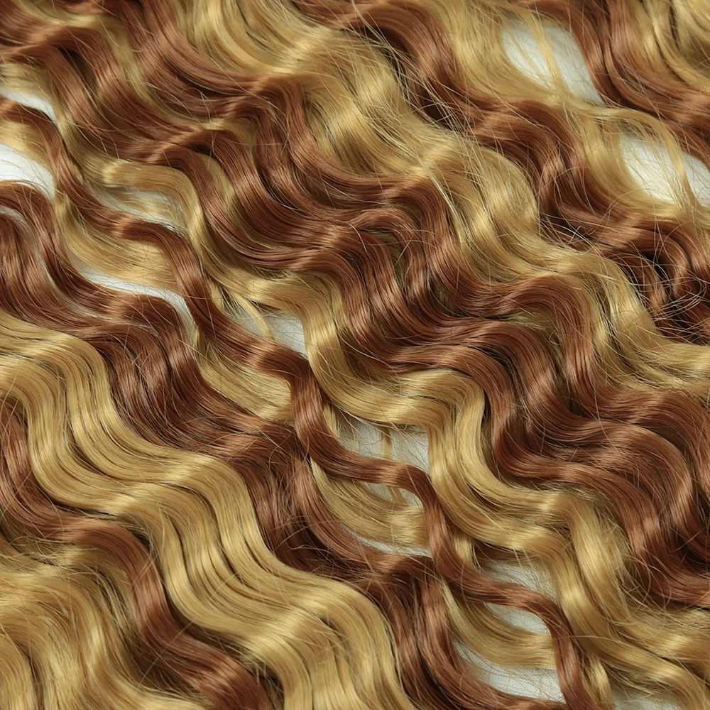 Oceano sintético onda Crochet extensões de cabelo, Torção profunda encaracolado Crochet tranças, Trança macia Bohemian Water Wave, 30"