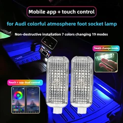 For Audi A1 8X A3 8V 8Y A4 B8 B9 A5 8T A6 C6 C7 C8 A7 A8 D3 D4 D5 Q2 Q3 8U F3 Q5 8R FY Q7 4L 4M Car Footwell Lights Accessories