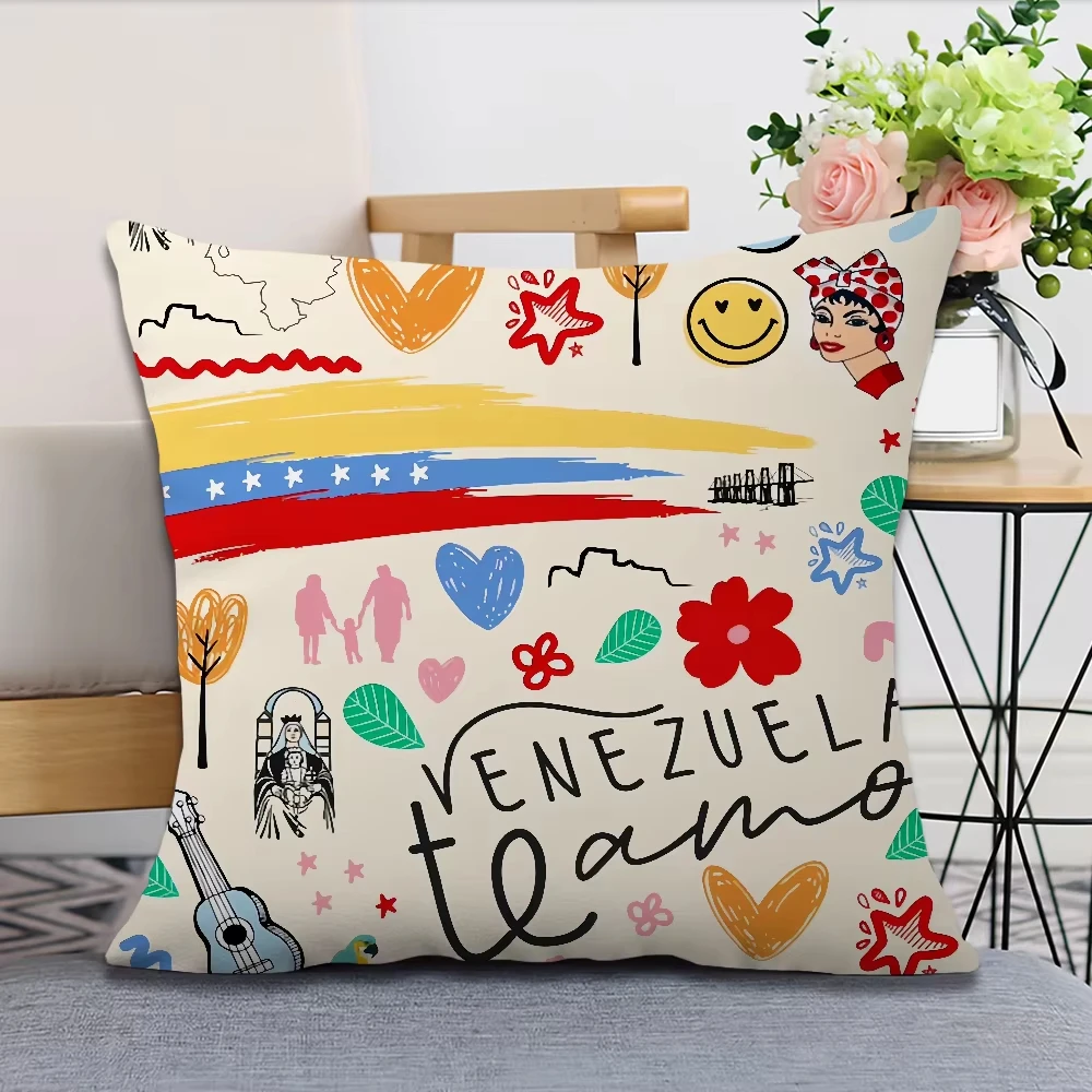 Aesthetic Art Venezuela Pillow Cover, Soft Comfortable Decorative Cushion Case for Sofa Living Room
