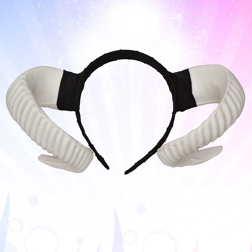 Costume Headband Goat Horn Headband Party Headpiece Headdress Hair Accessories for Party Decoration Favors Gift White