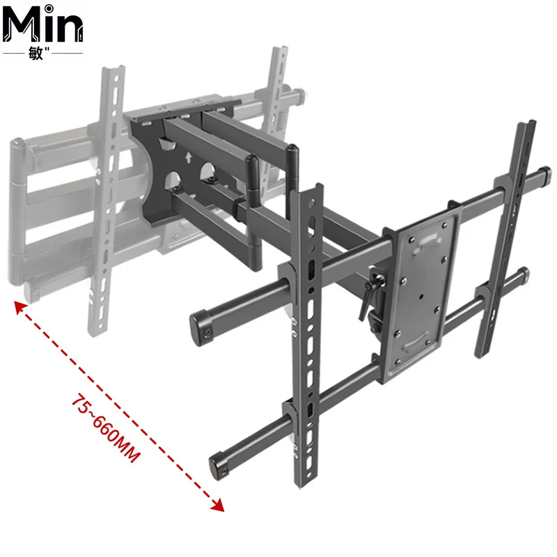 Full Motion Articulating 6 Arms TV Wall Mount Tilt Rotating Bracket for 55-86 Inch TV Max VESA 600x400mm Load 165lbs