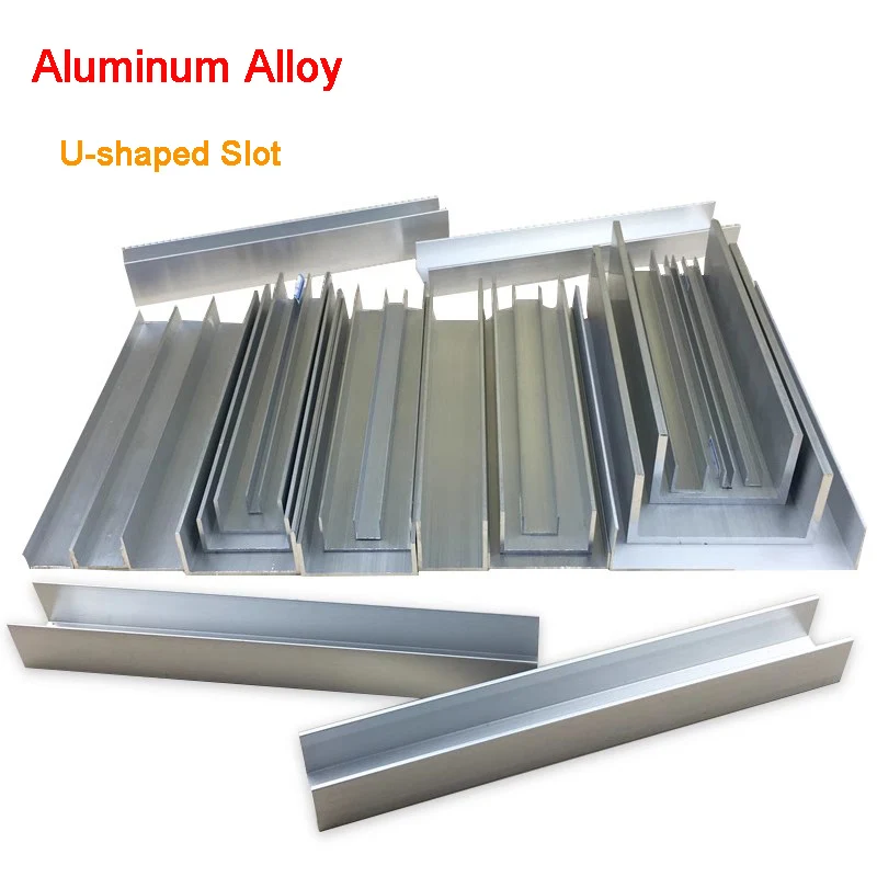 

2Pcs Aluminium U Profile Channel 5x5/5x10mm-100x25mm Length 495mm DLY Aluminum Profile Fixed Card Slot Thick 0.4-2mm