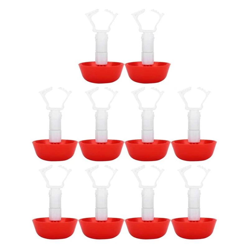 10Pcs Poultry Chicken Drinker Hanging Cups Chick Automatic Waterers Drinking Fountain For Farm Accessories