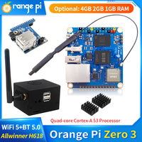 Orange Pi Zero 3 4GB 2GB 1GB RAM Allwinner H618 64-bit 16MB SPI Flash Dual Band WiFi5+BT 5.0 Gigabit LAN Port Single Board