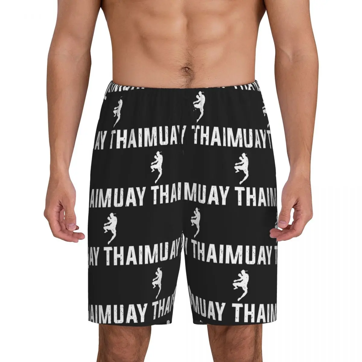 

Muay Thai Gloves Thailand Boxing Fighter College Short Pajama Pants Men Sleepwear Sleep Lounge Bottom Shorts Sleeping Pants