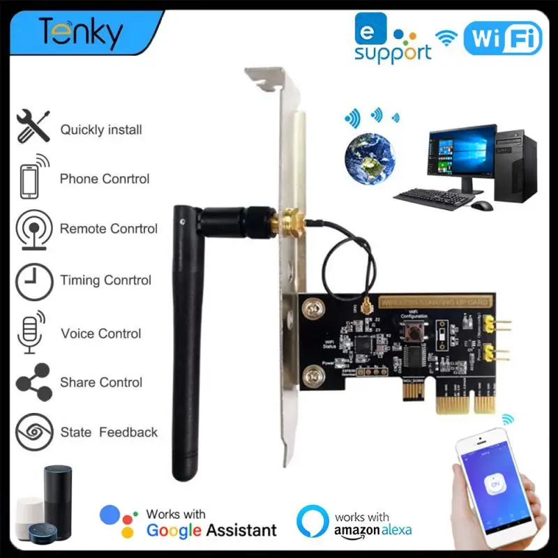 EweLink WiFi Computer Remote Boot Startup Card Telecommuting PCIE Restart Switch Timing Work with Alexa Google Home Smart Home