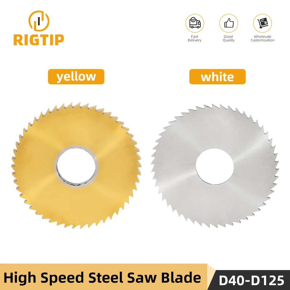 RIGTIP HSS Co TiN Circular Saw 0.2mm-4.0mm Slotting Cutter Saw Blade CNC milling Slot Machining Slitting Steel Diameter 40-100mm