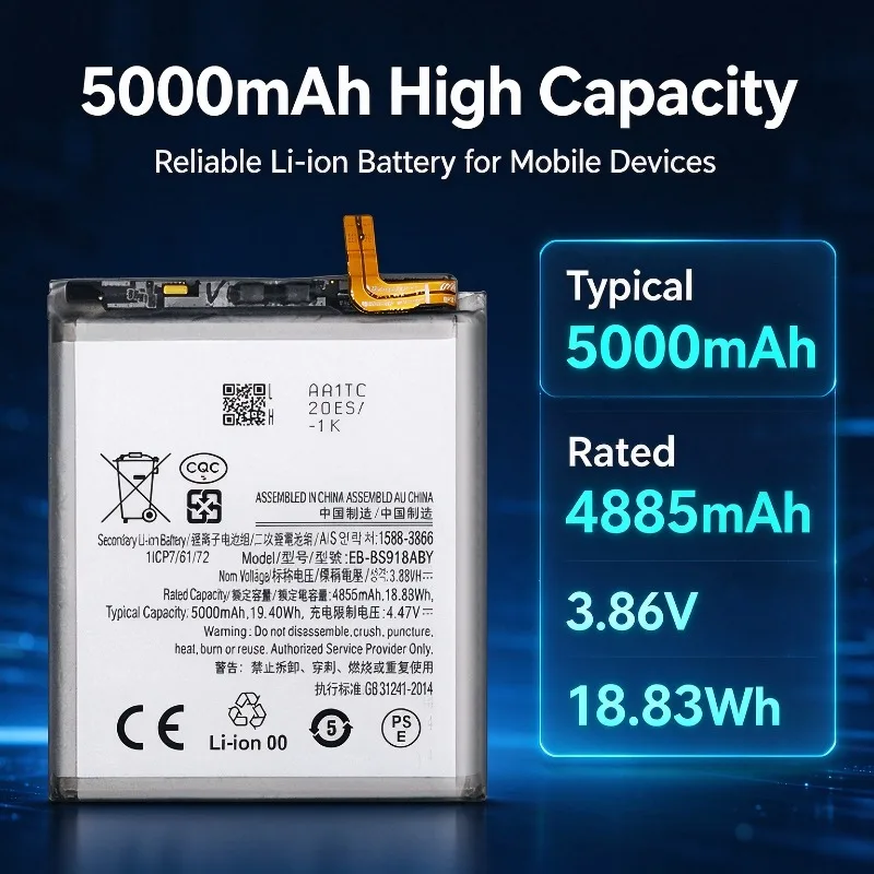 EB-BS918ABY Is Suitable for Samsung S23 Ultra New Electric Board Mobile Phone Battery 5000mah Large Capacity, Stable and Durable