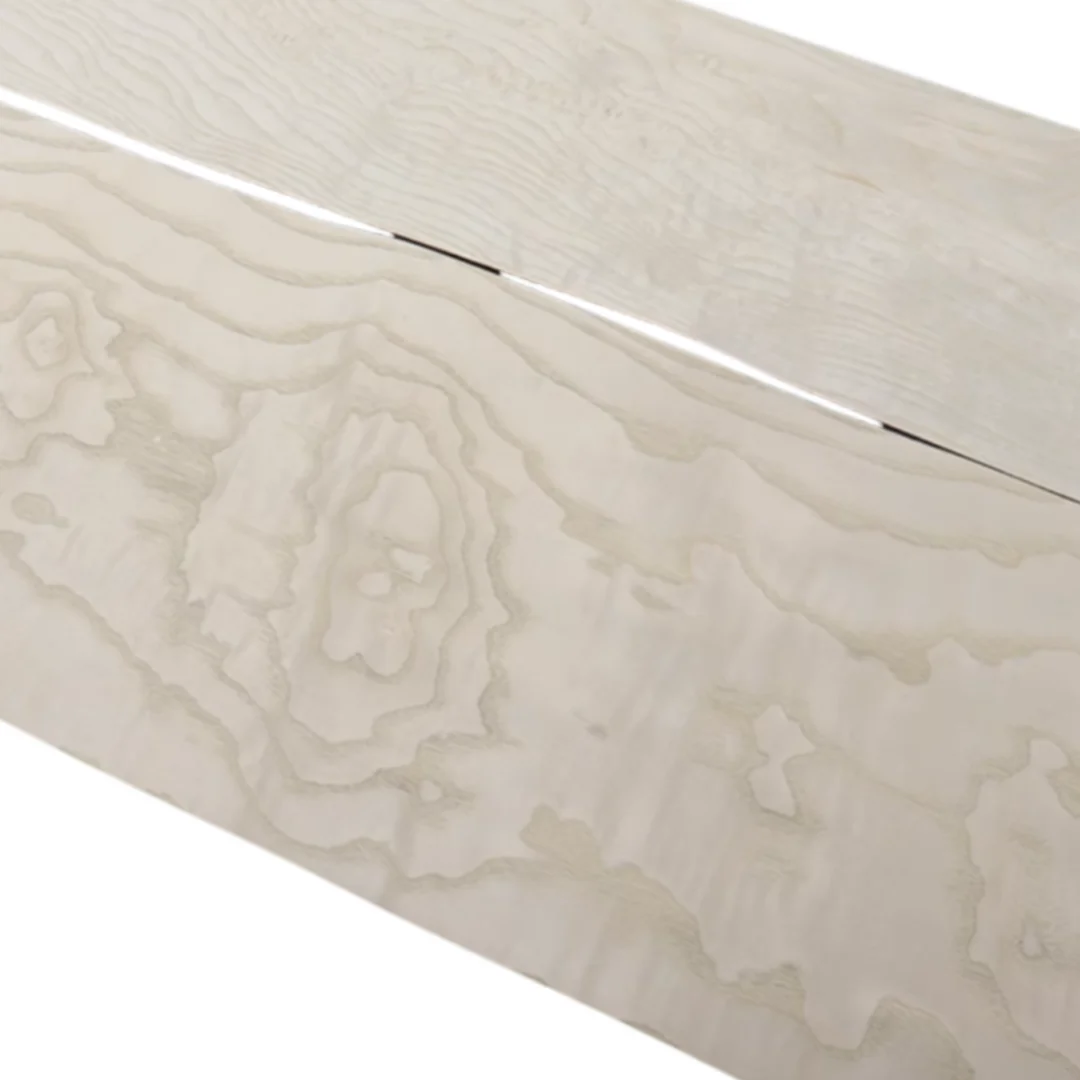 Length:2.5meter Wide:180mm Thick:0.3mm Natural Washed White Wax Wood Veneer Ideal for Car Interiors Furniture More