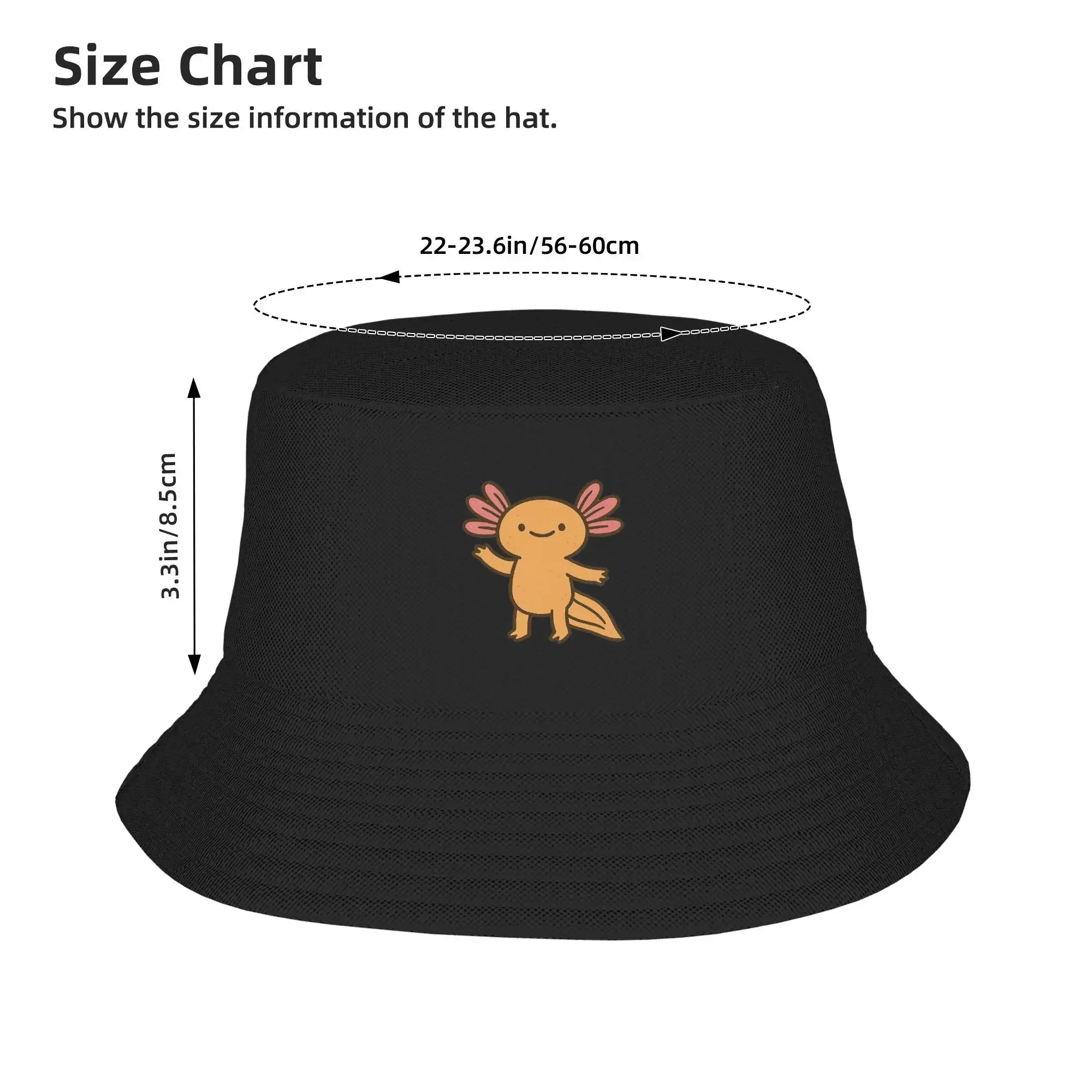 Axolotl Vibes Bucket Hats Panama For Kids Bob Hats Outdoor Fashion Reversible Fisherman Hats For Summer Beach Fishing Unisex Cap