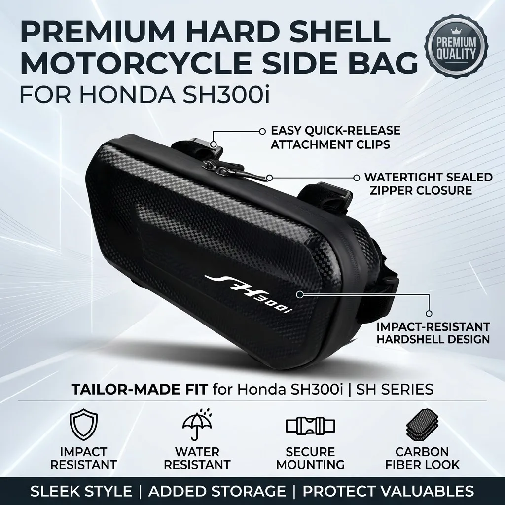 Easy To Clean Large Capacity EVA Motorcycle Saddle Bag Tool Bag With LOGO For HONDA SH300i SH 300i SH300 sh300i SH-300I