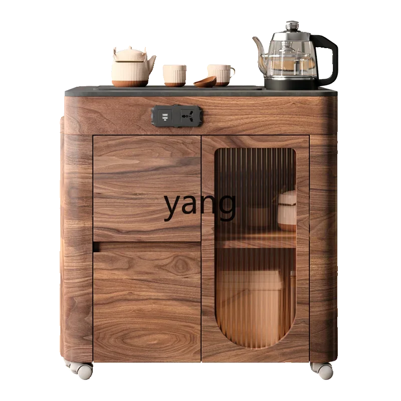 

LH retractable balcony small solid wood tea table Kung Fu movable tea table