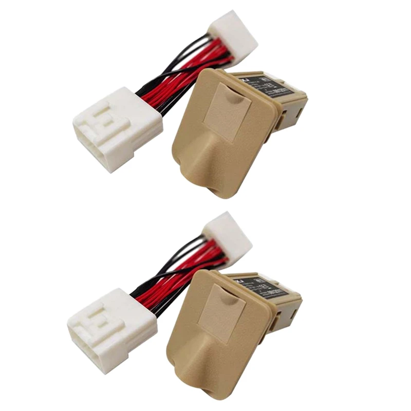 2X Car Rear Seats USB Adapter Charger QC 3.0 Fast Charging Socket For Toyota Alphard Vellfire 30 Series 2015-2020, Beige