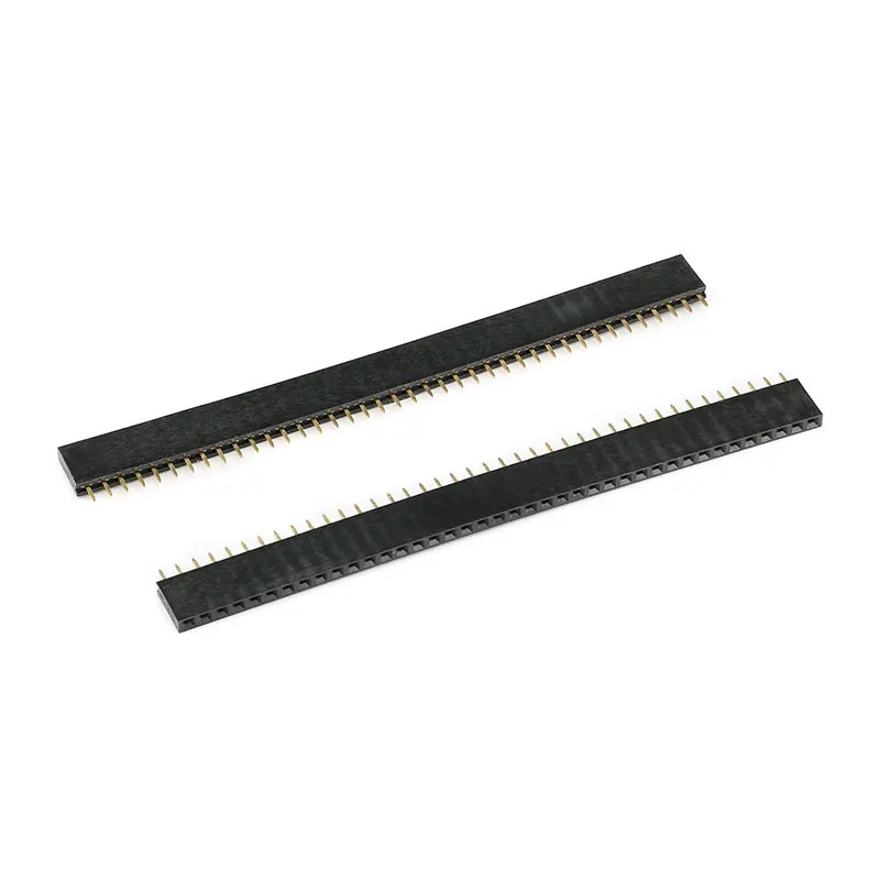 10 sztuk - 2 sztuki 40-pinowe 1x40 Jednorzędowe męskie i żeńskie złącza pinowe 2.54 z możliwością zerwania, listwa złącza PCB JST do Arduino, czarne — zdjęcie 5
