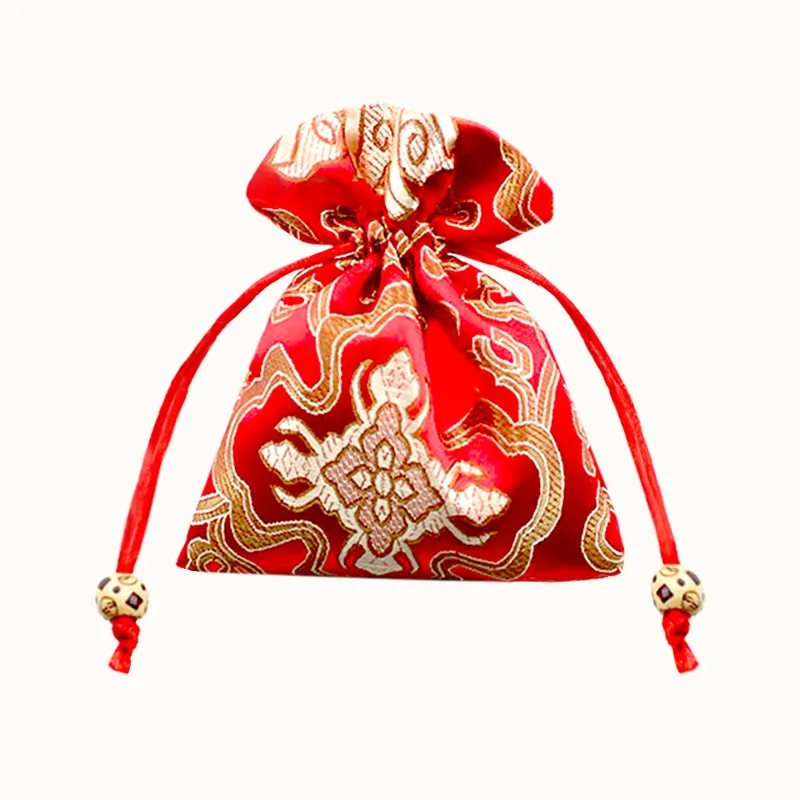 

(10 packs) Wedding candy bag Chinese style wedding gift candy bag bundle mouth hand candy bag