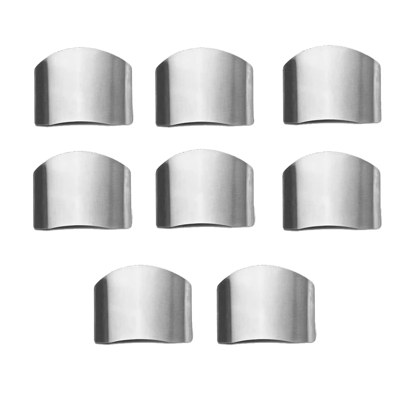 8 Pcs Stainless Steel Finger Guard,Finger Protector Hand Guard Avoid Hurting When Slicing & Dicing,Kitchen Safe Cut Tool