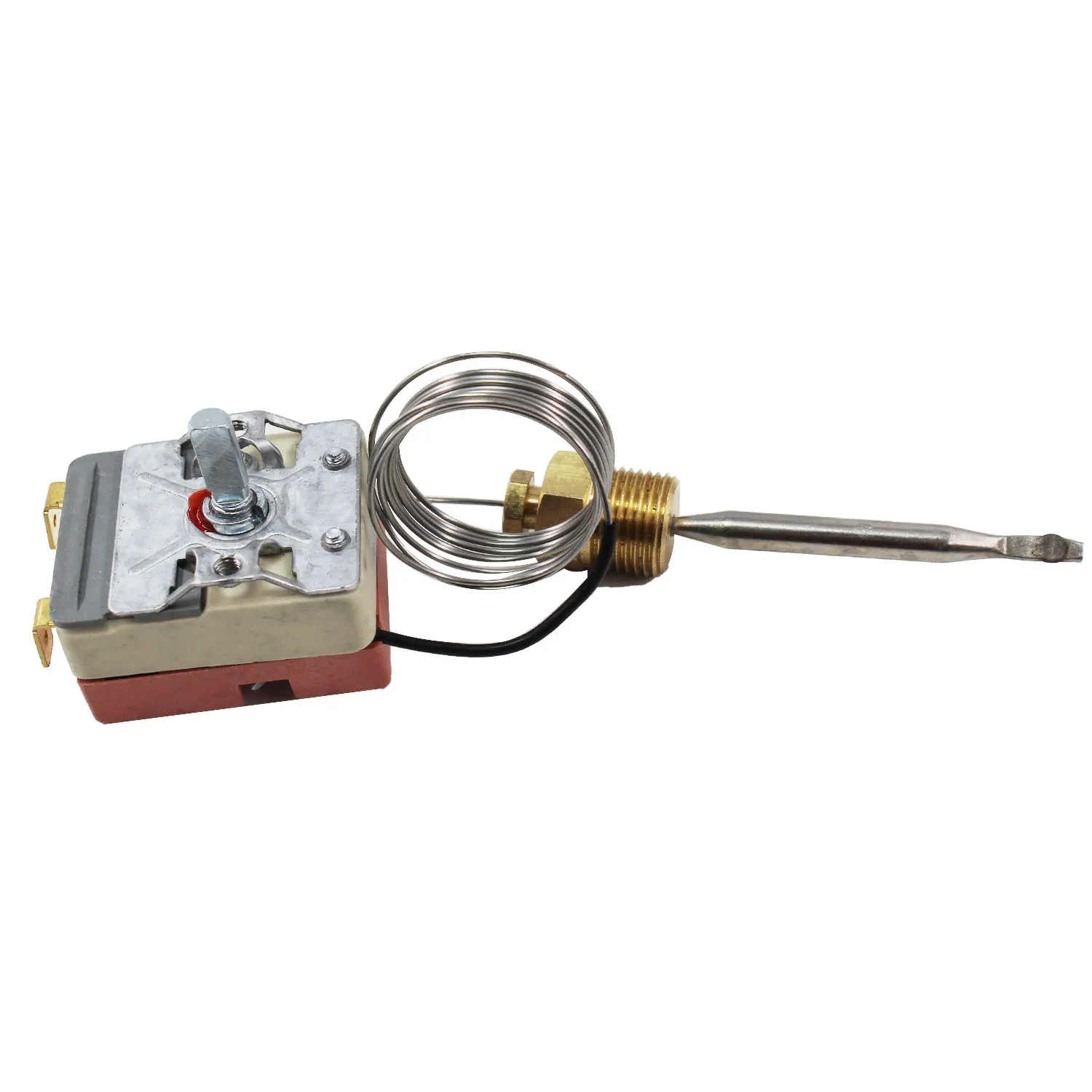 250 Volt Electric Fryer Thermostat Control Valve Parts with 3/8 Inch Brass Nut Temperature Range 50~200 degrees Celsius