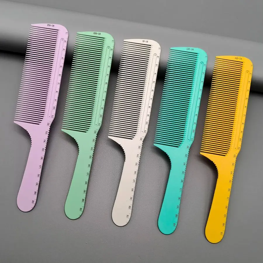 Professioneller Flachkamm mit Griff für Friseursalons, Haarschneidekamm für Herren-Kurzhaarfrisuren, Friseur-Haarbürste – Detail 16