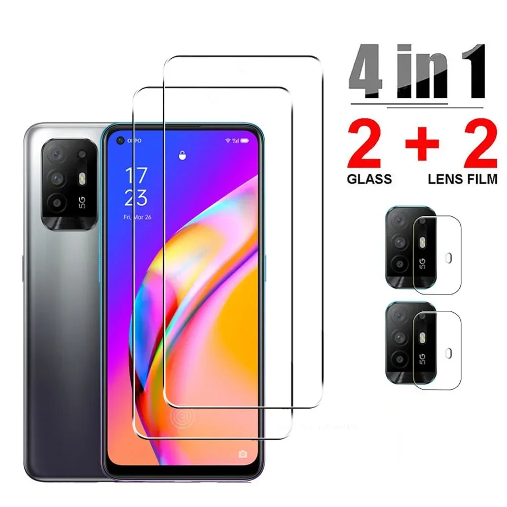 2 n2 tutto vetro temperato trasparente per Oppo A94 4G A53 5G A54 A74 protezione dello schermo della fotocamera su vetro Oppo A74 4G A94 4G