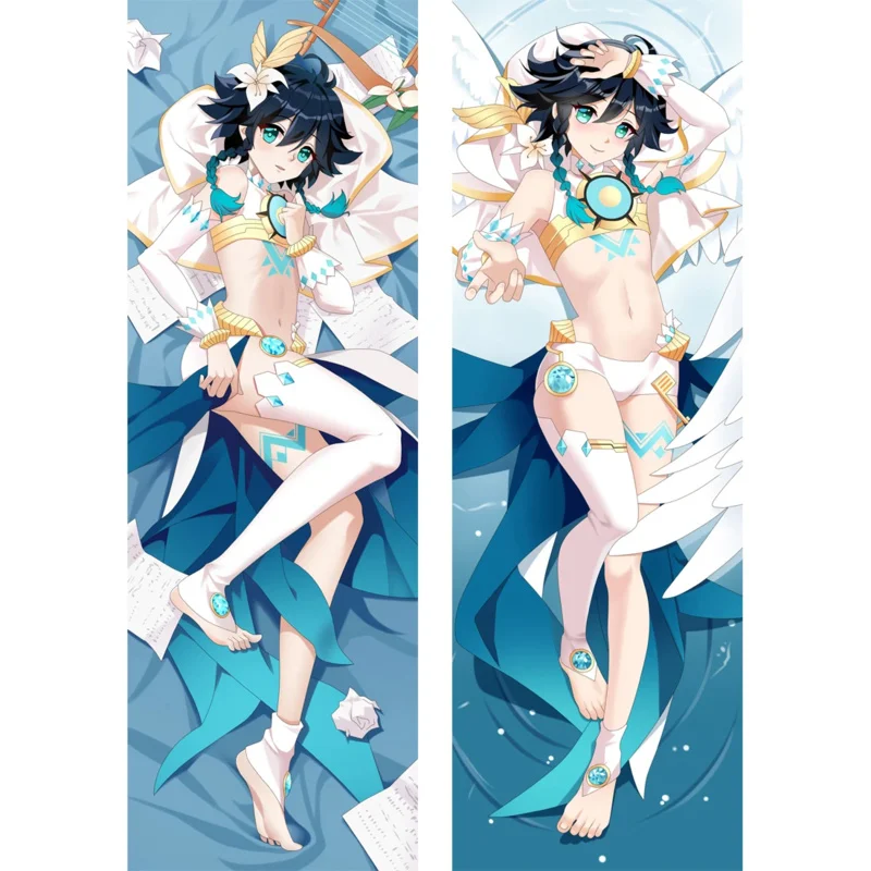 Game Genshin Impact Twenty Cosplay Body Pillow Case Long Impact Halloween Costume Hug Body Throw Cushion Pillow Cover Case