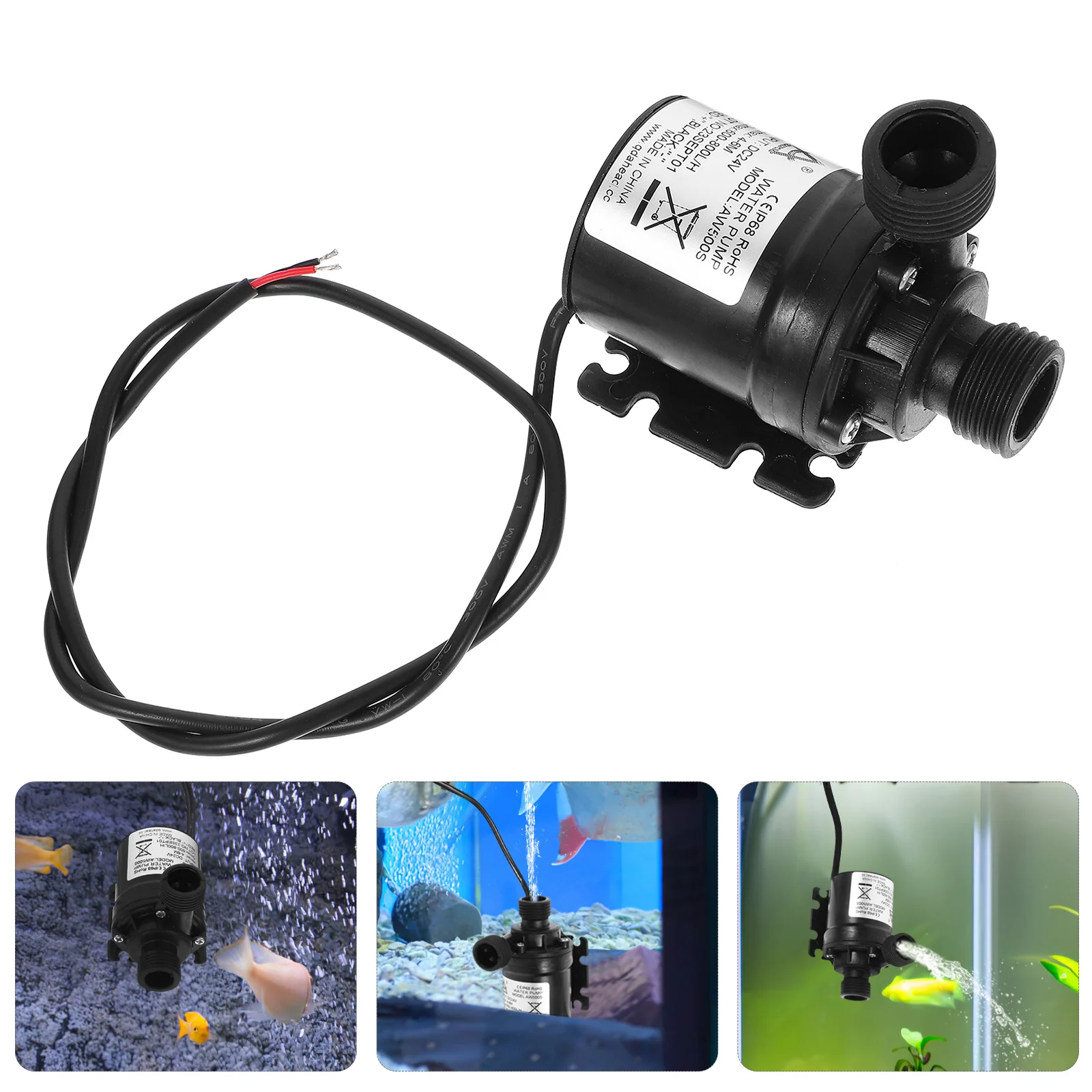 DC 24V Brushless Submersible Water Pump 800L/H 5M Brushless Motor for Fountain Pool Solar Circulation System Water Circulation S